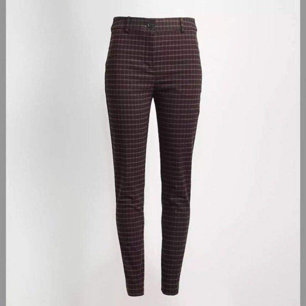 Loft High Waist Karen Plaid Skinny Preppy dark academia Ankle Pant size 6